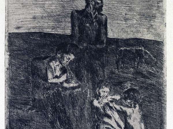 Pablo Picasso, Les pauvres, 1905, acquaforte, mm 236x180