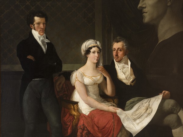 Francesco Hayez, Ritratto della famiglia Cicognara, con il busto colossale di Antonio Canova, 1816-1817, Olio su tela (Particolare), Venezia, Casa privata | Courtesy of Gallerie dell'Accademia di Venezia