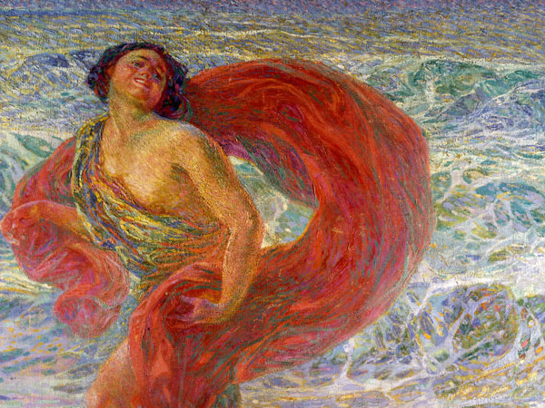 Plinio Nomellini, Isadora Duncan. Gioia (Gioia tirrena), 1914 (dettaglio), Quadreria Villa San Martino. Collezione Silvio Berlusconi