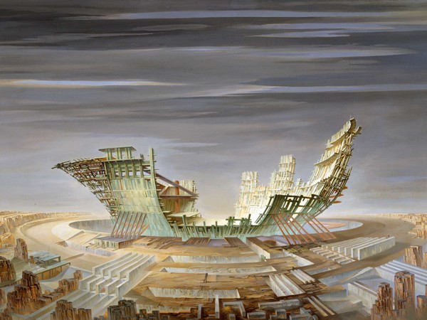 Fabrizio Clerici, La barca solare, 1967. Collezione-privata
