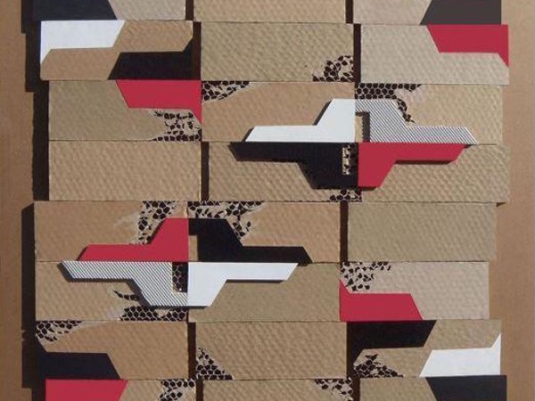 Franco Giuli, Particolare: 2015 Collage + incisioni su cartoni da imballaggio 120x120