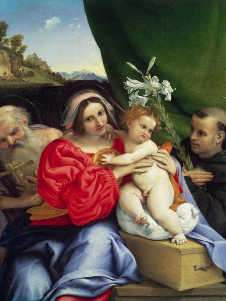 Lorenzo Lotto, La Vergine e il Bambino con San Girolamo e san Nicola da Tolentino