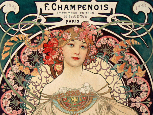 Alfons Mucha, Manifesto pubblicitario, F. Champenois Imprimeur-Editeur, Parigi 1897 Litografia a colori, 55.2 x 72.7 cm, Collezione privata