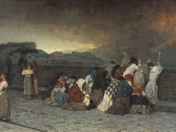 Gioacchino Toma, La pioggia di cenere del Vesuvio, 1880, olio su tela. Firenze, Gallerie degli Uffizi, Galleria d'Arte Moderna di Palazzo Pitti su gentile concessione del Ministero della Cultura - Gallerie degli Uffizi