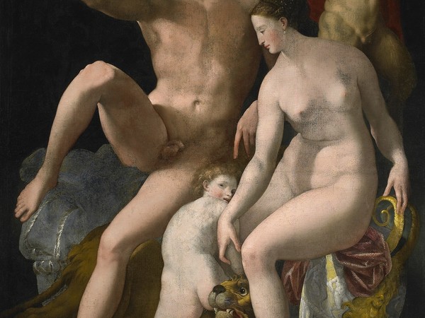 Rosso Fiorentino (Giovan Battista di Jacopo; Firenze 1494-Fontainebleau 1540), Bacco, Venere e Amore, 1535-1539 circa; olio su tela; cm 205 x 162. Luxembourg, Musée National d’Histoire et d’Art