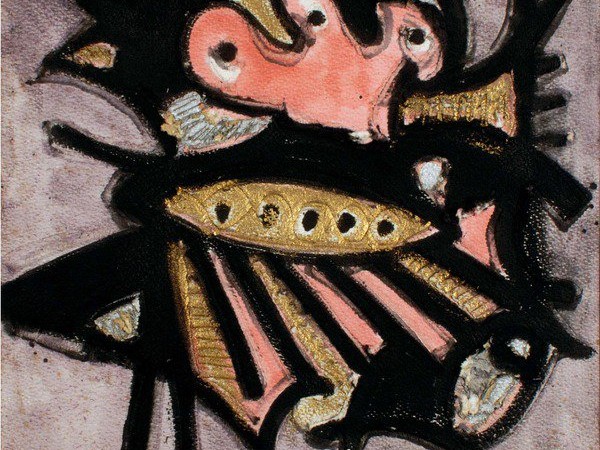 Umberto Mastroianni, Alla ribalta, 1961, tecnica mista su cartone inciso e strappato, cm 59x59