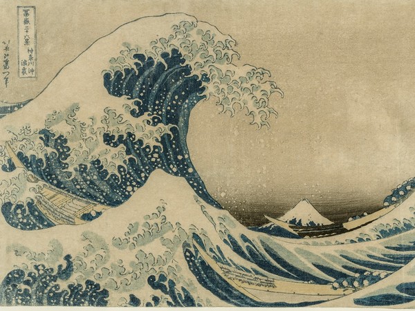 Katsushika Hokusai, <em>La Grande Onda</em>, dalla serie <em>Trentasei vedute del Monte Fuji</em>, xilografia a colori, 36,6 x 23,8 cm, Boston, Museum of Fine Arts. Courtesy Museum of Fine Arts, Boston