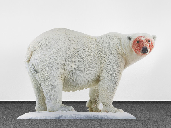 Katja Novitskova, Approximation (Polar Bear), 2017, Digital print on aluminum, cutout display, acrylic glass, 148 x 226 x 38 cm, Collezione Sandretto Re Rebaudengo