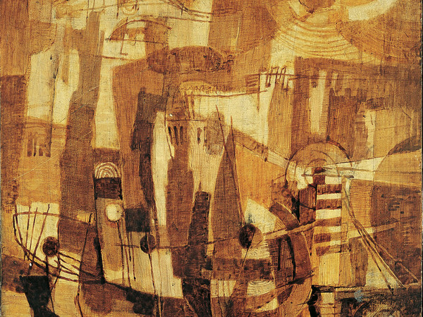 Afro, Città, 1951, tecnica mista su masonite, 38x40 cm. Collezione privata. Courtesy Fondazione Archivio Afro