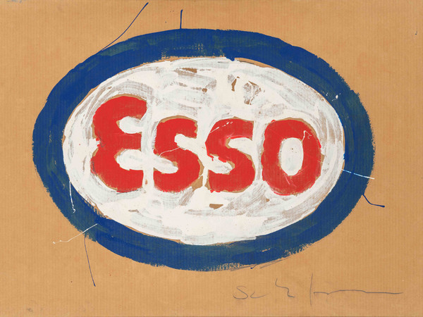 Mario Schifano, Segno d'energia, 1977-80, smalto su carta intelata, cm. 70x100