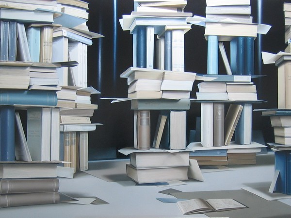 Daniela Giovannetti, I sette palazzi celesti, 2007, olio su tavola, cm.100x200
