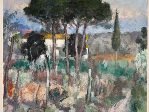 Ardengo Soffici, I pini, 1924, Olio su tela, cm. 93,5x94,5