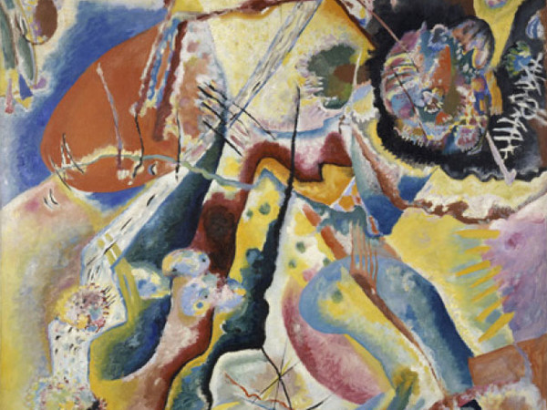 Vassily Kandinsky, Bild mit rotem Fleck (Quadro con macchia rossa), 25 febbraio 1914. Olio su tela, cm 130 x 130. Donazione Nina Kandinsky, 1976. Adam Rzepka ? Centre Pompidou, MNAM?CCI. © Centre Pompidou, MNAM?CCI / Adam Rzepka / Dist. RMN?GP © Vassily Kandinsky by SIAE 2013