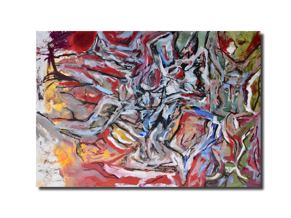 Asarfelt, El diablo in New York, oil paint on canvas, 260x175 cm.