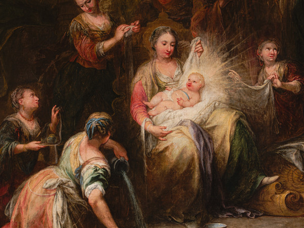 Andrea Celesti, Natività della Vergine, particolare dopo il restauro I Ph. Virginio Gilberti