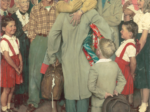 Norman Rockwell, Christmas Homecoming (Ritorno a casa per il Natale), 1948 Cover of The Saturday Evening Post, December 25, 1948 Olio su tela, 90 x 85 cm Collection of The Norman Rockwell Museum at Stockbridge, NRM.1978.10