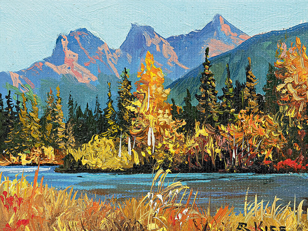 <span id="caption"><span id="titleText">Andrew Kiss, <em>Three sisters’ Canmore</em>, 2015, <span id="caption"><span id="titleText">Olio su tela</span></span><br /></span></span>