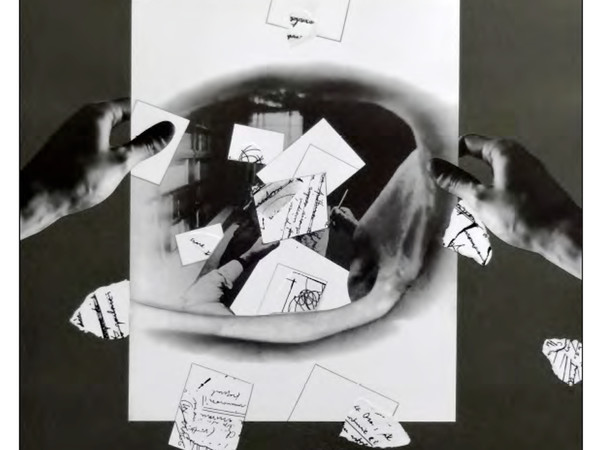 Giulio Paolini, Studio per Immacolata Concezione, 2008, matita e collage su carta grigia, cm 61,5x49,5. Galleria Studio G7