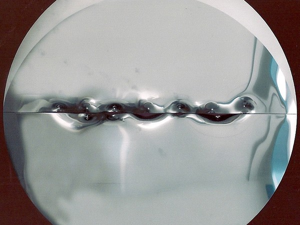 Angelo Brescianini, Senza titolo, due lastre acciaio inox, diametro 132 cm