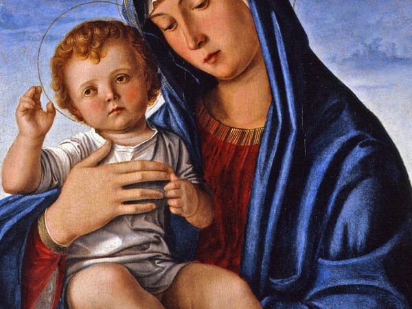 Giovanni Bellini, Madonna con Bambino benedicente, 1470 - 1490 circa, tempera su tavola, cm. 64.5×50.5. Treviso, Musei Civici di Treviso