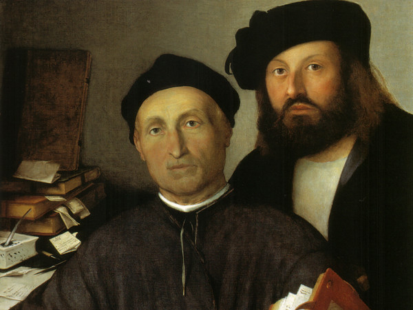 Lorenzo Lotto, Il medico Giovanni Agostino della Torre e suo figlio, Niccolò, 1515, Olio su tavola, 68.2 × 85 cm, Londra. National Gallerya