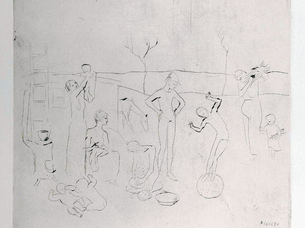 Picasso, Les saltimbanques, 1905, puntasecca, mm 288x326