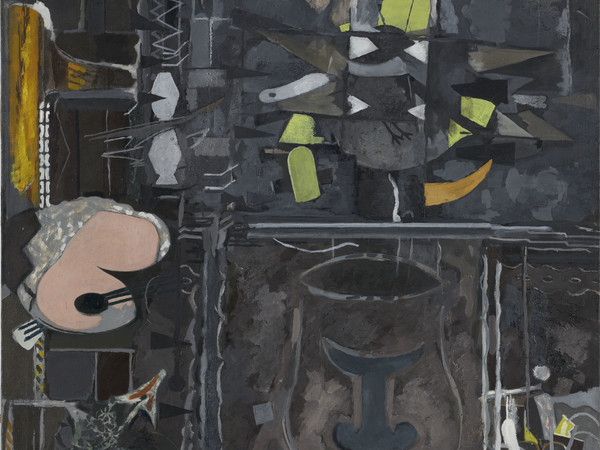 Georges Braque, L'Atelier IX, 1952/1956. Olio su tela, 146x146 cm. Collection Centre Pompidou, Paris Musée national d’art moderne - Centre de création industrielle. Crédit photographique : (c) Centre Pompidou, MNAM-CCI/Bertrand Pr évost/Dist. RMN-GP” © Gerges Braque by SIAE 2015