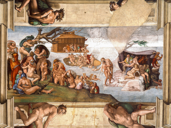 Michelangelo Buonarroti, Il Diluvio universale, 1509 circa, Affresco, 570 x 280 cm, Cappella Sistina, Musei Vaticani, Città del Vaticano, Roma