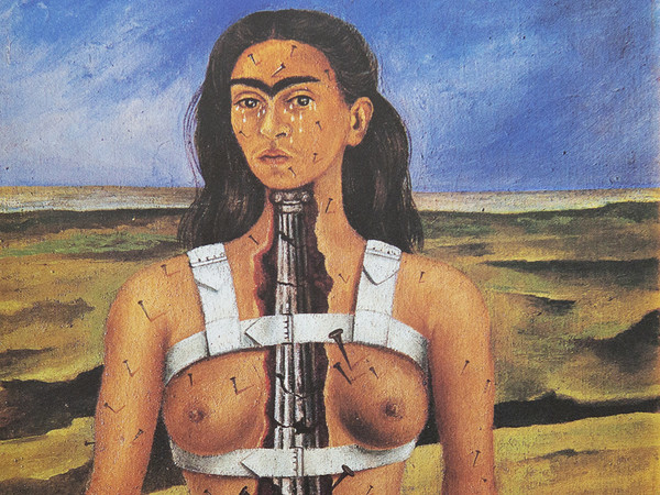 Frida Kahlo, La colonna spezzata, 1944, Olio su tela incollato su masonite 30.5 x 40 cm, Museo Dolores Olmedo, Messico, Video-Proiezione animata, Banco de M.xico Diego Rivera & Frida Kahlo Museums Trust, M.xico D.F.