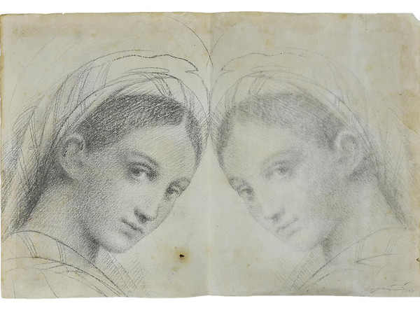 Omar Galliani, Da e per Raffaello, 1977, matita su carta, cm. 54x37
