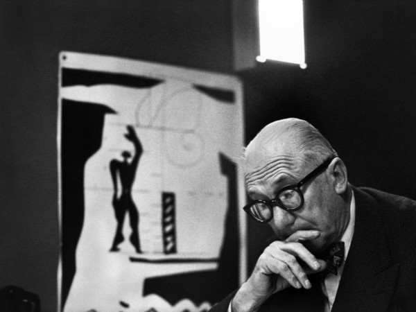 René Burri, <em>Le Corbusier and his "Modulor" in his office</em>, 35 rue de Sèvres, Paris, France, 1959