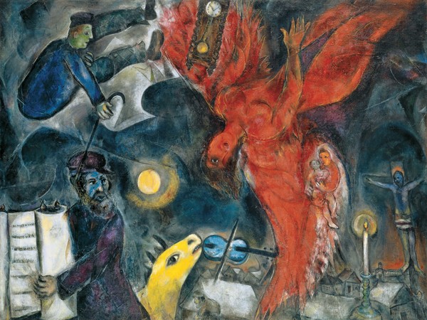 The Devil, pp. 18-19, (Particolare), Marc Chagall, la caduta dell'angelo, 1923-47, Basilea, Kunstmuseum