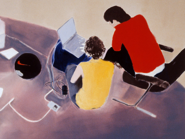 Miltos Manetas, <em>Italian Painting (ElectronicOrphanage)</em>, Particolare, 2000, Olio su tela, Collezione MAXXI Arte