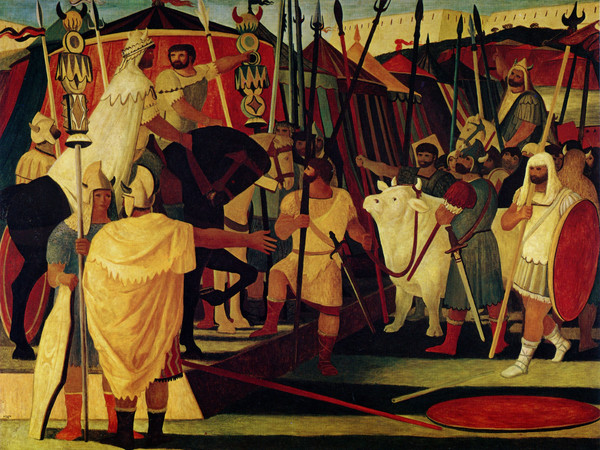 Salvatore Fiume, Assedio di Totila, (1942 – 1952) Olio su tela, cm 170 x 225 Sala Fiume, Palazzo Donini, Perugia