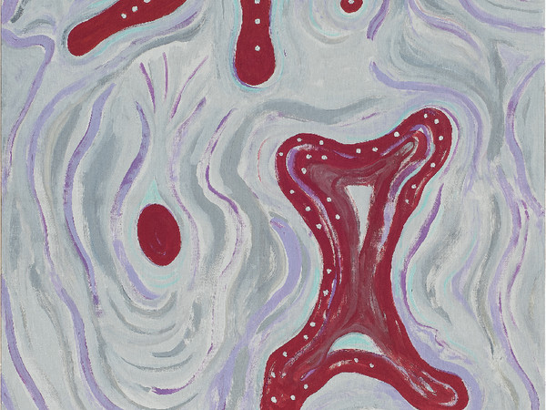 Gillo Dorfles, Protallo rosso, 1996, acrilico su tela, cm. 200x180  
