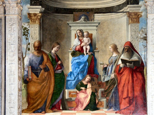 Giovanni Bellini detto Giambellino, Pala di San Zaccaria, 1505, Olio su tavola, 500 x 235 cm, Venezia, Chiesa di San Zaccaria