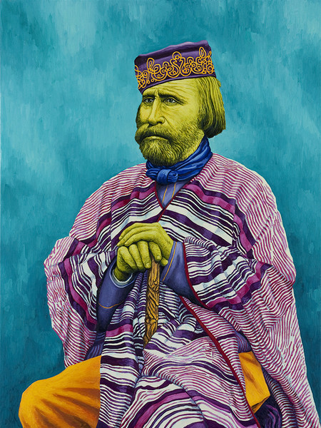 Andrea Zucchi, Giuseppe Garibaldi (da Fratelli Alinari, 1870), 2010, olio su lino, cm 120 x 90