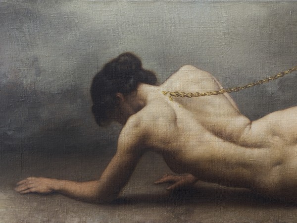 Roberto Ferri, IL CAMMINO DELLA FEDE, 2018, Olio su tela, 88 x 34 cm | Courtesy of Roberto Ferri e Fondazione Stelline