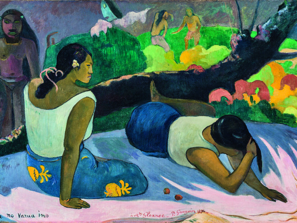 Paul Gauguin, Donne tahitiane sdraiate (Arearea no vara ino, “Il divertimento dello spirito maligno”), 1894, Olio su tela, cm 60 x 98| © Ny Carlsberg Glyptotek, Copenhagen /Photo: Ole Haupt
