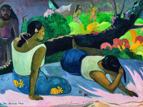 Paul Gauguin, Donne tahitiane sdraiate (Arearea no vara ino, “Il divertimento dello spirito maligno”), 1894, Olio su tela, cm 60 x 98| © Ny Carlsberg Glyptotek, Copenhagen /Photo: Ole Haupt