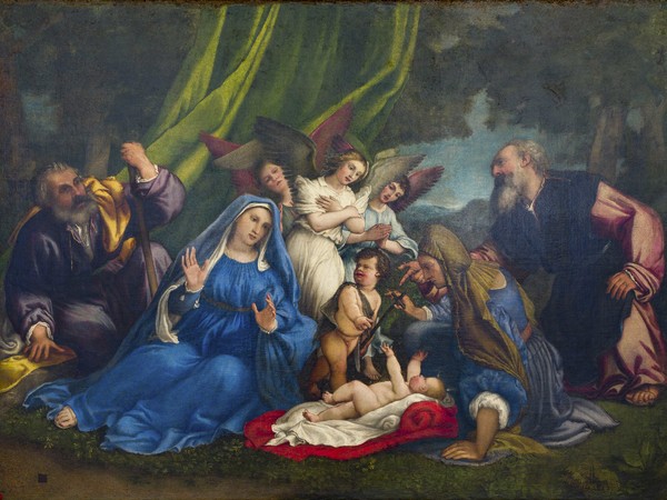 Lorenzo Lotto, Adorazione del Bambino, 1546-1549, Loreto, Museo Pontificio Santa Casa