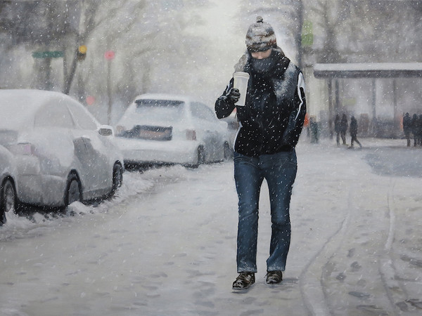 Filippini Claudio, Snow, 2020, olio su tela, 80x120 cm.