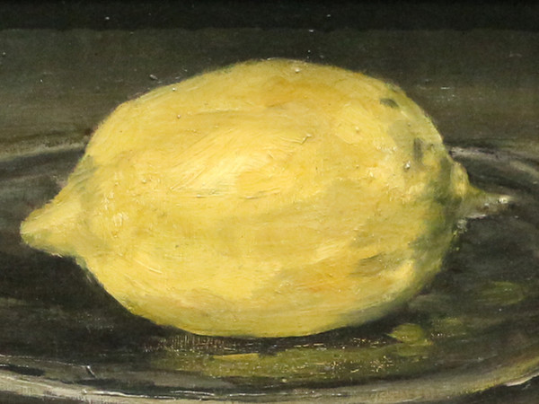 Édouard Manet, Le Citron , 1880, huile sur toile, 14 x 22 cm. Paris, musée d'Orsay. Legs comte Isaac de Camondo, 1911. © Musée d’Orsay, Dist. RMN - Grand Palais / Patrice Schmidt