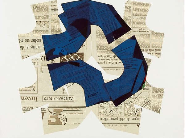 Jacques Toussaint, Senza titolo, 1972, collage su carta, cm. 70x50