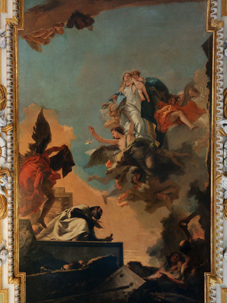 Madonna del Carmelo consegna lo scapolare al Beato Simone Stock