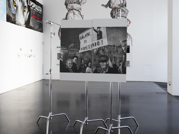 Marc Bauer, Mi piace  Commenta  Condividi, A Rhetorical Figure, installation view at Istituto Svizzero, Milan