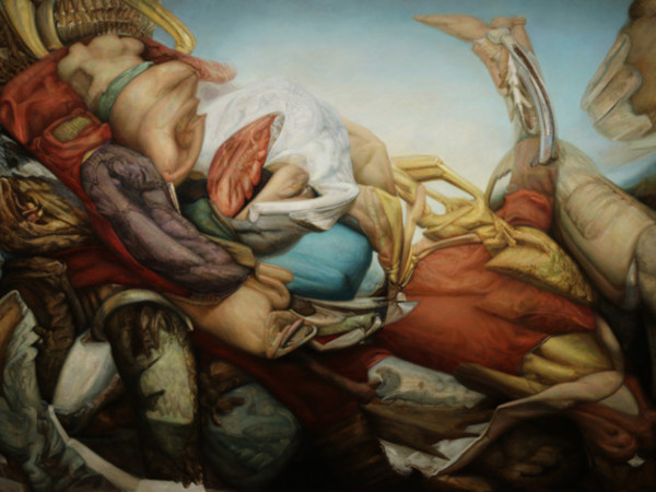 Cesar Santos, Untitled in Progress, 2023, olio su lino, 300 x 200 cm.