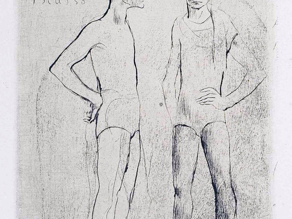 Pablo Picasso, Les deux saltimbanques, 1905, puntasecca, mm 122x91