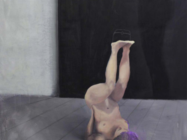 Linda Carrara, The winner, olio acrilico e matita bianca su tela, 150x100, 2014
