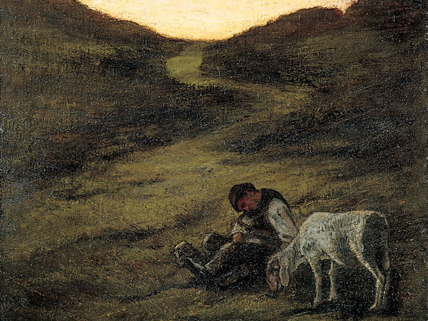 Giovanni Segantini, Il pastore addormentato, 1882, Olio su tela, Collezione Privata | Courtesy of Museo Archeologico Regionale e Studio Esseci